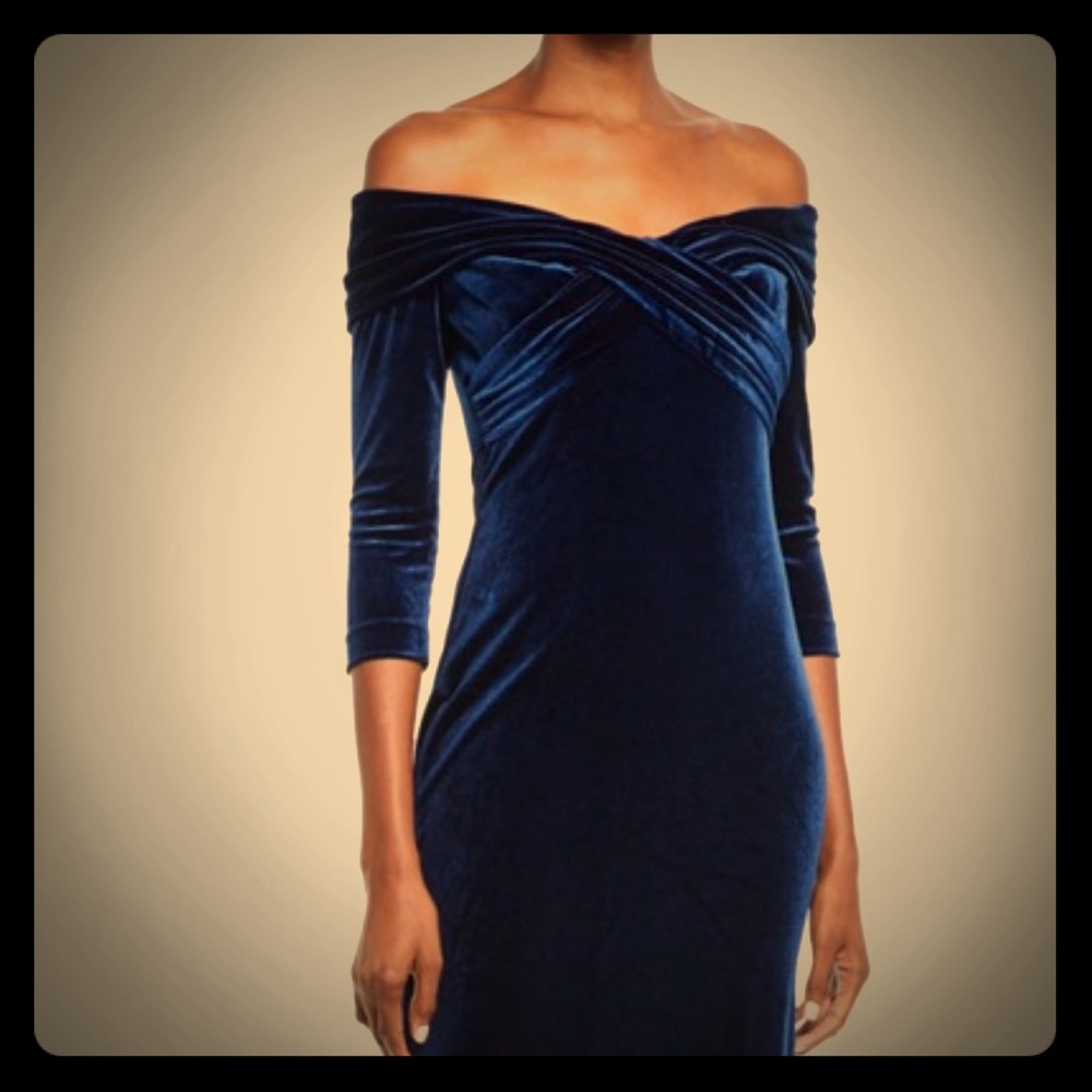 Theia floor length velvet dress